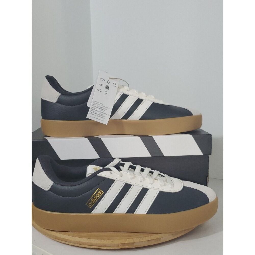 adidas VL Court 3.0 Men’s Sneakers Black/White with Gum Sole Size 11 NIB